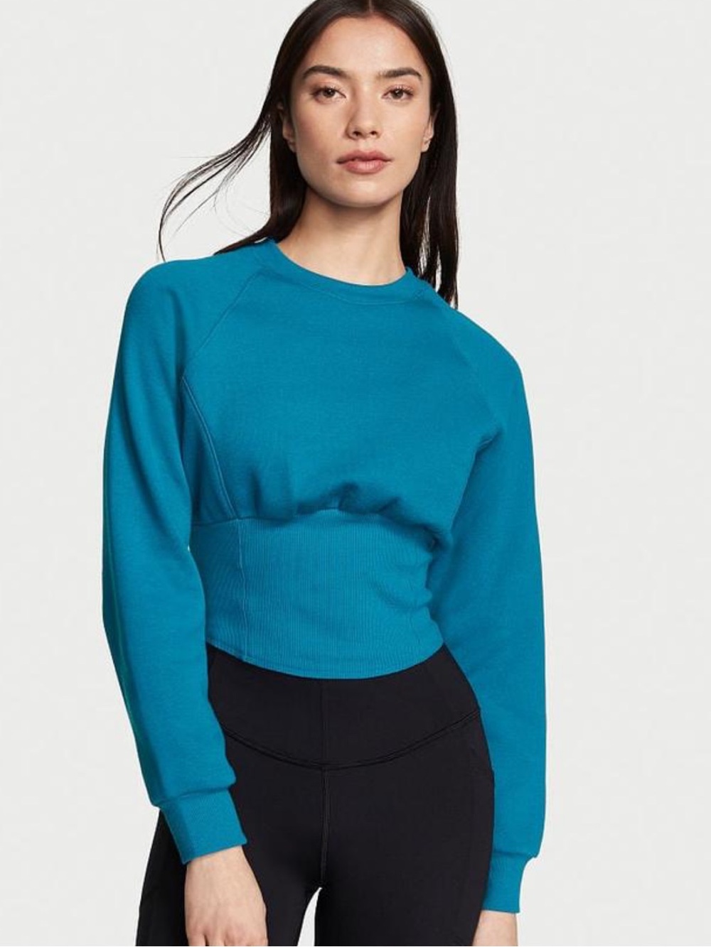 VS Blue Cotton Fleece Corset Pullover